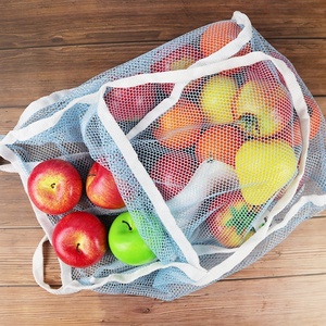 OEM/ODM personalizado de mango largo reutilizable fruta producir bolsas de malla bolsa de red para la compra de comestibles para súper mercados - Product Image 1