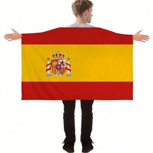 Custom Spain Eco-Friendly Durable Polyester Wearable National Flag <b>Poncho</b> Fans Wholesale Patriotic Sports Event <b>Cape</b> - Product Image 1
