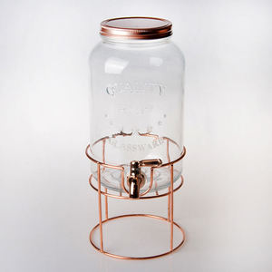 Distributeur de jus, d'eau, de boissons, de <span class=keywords><strong>limonade</strong></span> en verre avec robinet sur pied - Product Image 5
