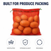 PP Mesh tas met trekkoord, voor uien, aardappelen, groenten, geventileerd, voor brandhout, op maat gemaakte kleur, groothandel