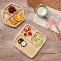 Ensemble de vaisselle pour bébé en bambou personnalisé avec animaux, de qualité alimentaire, avec ventouse, pour cadeau de bébé