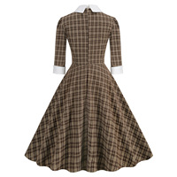 Robes pour femmes en gros, style vintage, robes à carreaux d'été, années 50, années 60, fête de bureau, rockabilly, swing rétro, grande taille