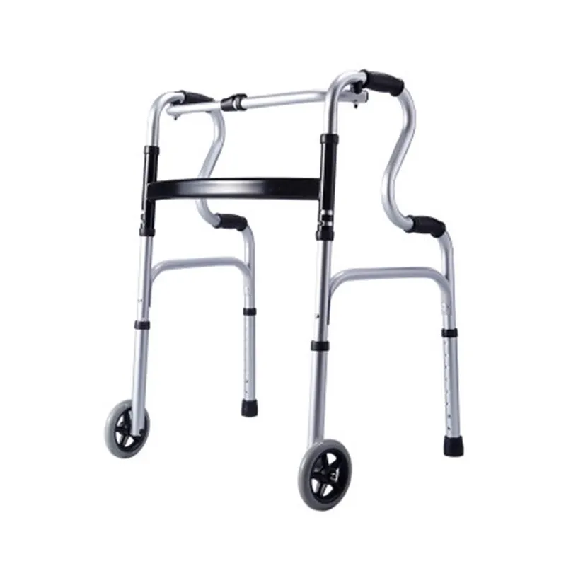 Lightweight disabled people walkers folding elderly aluminum alloy frame walker with wheels Chinese manufacturer