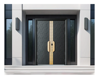 Porte d'entrée extérieure en aluminium double sécurité moderne et contemporaine SJUMBO, grande taille 32X74, porte à serrure pour maison