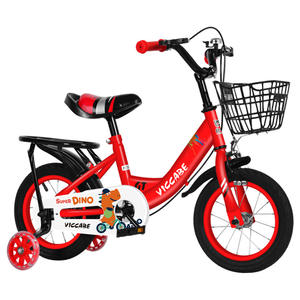 Bicicleta infantil Viccabe de 12 pulgadas con asiento ajustable para niños de 3 a 8 años, cuadro de metal con cesta y ruedas de entrenamiento - Product Image 2