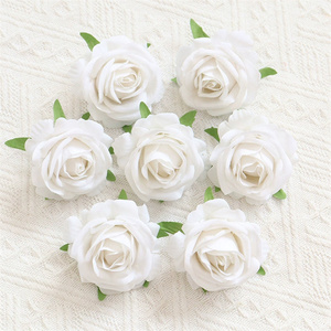 FL-173 all'ingrosso teste di rosa rosa rosa rosa bianco velluto fiori artificiali 6 cm testa rossa bordeaux testa rosa bianca per il matrimonio - Product Image 6