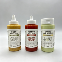Bouteille d'emballage en plastique souple pour sauces, mayonnaise, vinaigrette, chili, ketchup, barbecue, condiments, 150 ml, 350 ml, 750 ml, remplissage à chaud