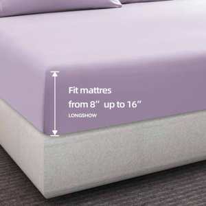 Nuevo estilo Ultra suave 1800 hilos 90g microfibra 100% poliéster Color sólido juego de sábanas - Product Image 2