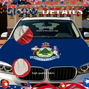 Popular en EE. UU., Maine, Cubierta Elástica para Capó de Vehículo con Bandera, Bandera Personalizada para Automóvil, para Eventos y Viajes por Carretera al Aire Libre - Product Image 5