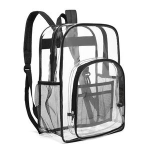 <b>Transparent</b> PVC Student School <b>Bag</b> Thickened Waterproof Large Capacity Outdoor Travel Clear Backpack Custom Printed Logo - Product Image 2
