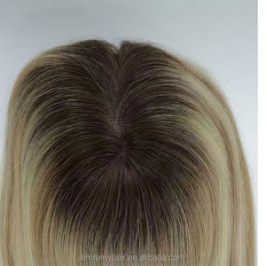 7News Sydney reporta: Nuevos toppers de cabello con base de seda, ombré, 12 pulgadas, color rubio, cutícula alineada, cabello europeo virgen, tupé para la pérdida de cabello. - Product Image 2