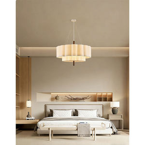 Lámpara de araña estética de la dinastía Song, redonda, de tela, de seis cabezas, E27, de bajo consumo, para sala de estar, dormitorio, comedor - Product Image 2
