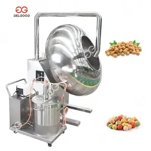 Stainless Steel Roasted Nuts Sugar Pill Pan Popcorn Panning Mesin Pelapis Kacang Otomatis