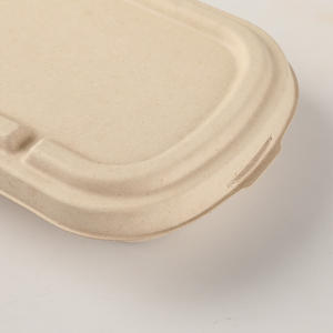 Boîte à lunch en paille de blé dégradable Emballage écologique Livraison d'aliments à emporter Boîtes à gâteaux jetables Logo personnalisé Brun XL - Product Image 4