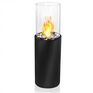 Chimenea de Exterior Redonda Moderna Independiente, Calentador de Patio, Material de Acero, Ahorro de Energía, Fácil Montaje, Encendido Manual - Product Image 1
