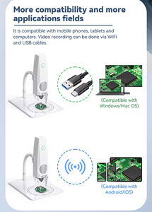 Mới 1080P <span class=keywords><strong>2M</strong></span> 8 Led <span class=keywords><strong>USB</strong></span> Wifi kính hiển vi kỹ thuật số nhỏ không dây cầm tay kính hiển vi kỹ thuật số cho thiết bị điện tử PCB di động - Product Image 2