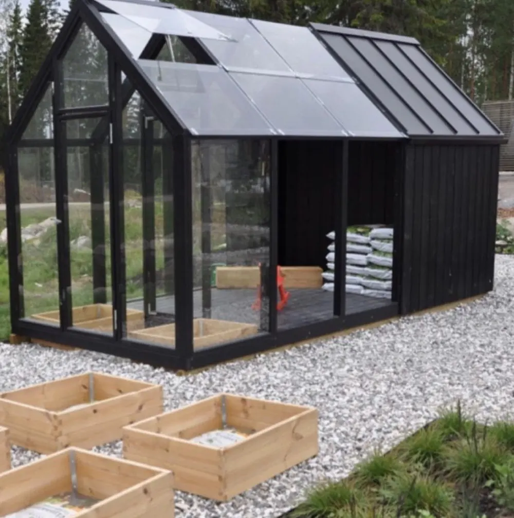 Ikealuminum 2024 tempered glass sunrooms glass houses with sliding roof Prefabricated Balcony aluminum glass Sunroom