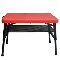 Table pliante d'extérieur moderne, légère, portable, réglable en hauteur, imperméable, en plastique