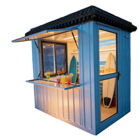 Kiosque préfabriqué en panneaux sandwich d'acier, maison conteneur mobile avec fenêtre de vente pour espace commercial ou poste de sécurité