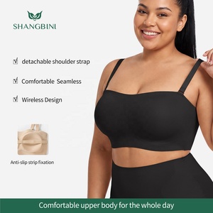 SHANGBINI <span class=keywords><strong>Soutien</strong></span>-<span class=keywords><strong>gorge</strong></span> <span class=keywords><strong>sans</strong></span> bretelles antidérapant <span class=keywords><strong>sans</strong></span> couture, convertible en <span class=keywords><strong>bandeau</strong></span>, avec bretelles amovibles, pour grandes tailles L-4XL - Product Image 2