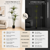 Vente en gros de plantes artificielles en pot en plastique écologique pour projets paysagers : Dracaena et Yucca