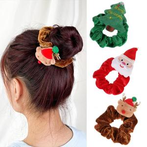 Cây Giáng sinh đàn hồi Santa Claus satin tóc quan hệ & ponytail chủ sở hữu cho phụ nữ cô gái-đảng sử dụng - Product Image 1