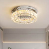 Plafonnier en cristal de luxe léger atmosphère ronde petit salon chambre cristal transparent nouveaux plafonniers et lanternes