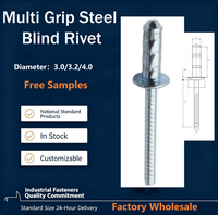 4.8mmx16 Rivets POP structurels à tête ronde Rivets aveugles en acier au carbone Rivets à tête de clou à bouton poussoir multi-prises pour panneau solaire