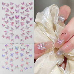 Factory Direct 5D Schmetterling <span class=keywords><strong>Nail</strong></span> Art Aufkleber Design Geprägte Nagel Aufkleber Maniküre Aufkleber Nagel Aufkleber für neues Design - Product Image 2