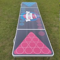 Meja Beer Pong Lipat yang Sedang Tren, Tinggi Dapat Disesuaikan, Portabel, untuk Permainan Luar Ruangan, Pesta di Halaman Belakang, Tailgate, dan Kumpul-kumpul di Pantai