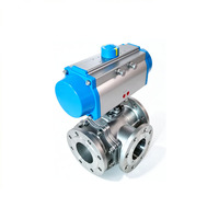 Vanne à boisseau sphérique à trois voies en acier inoxydable DN100 PN16 avec actionneur manuel pour l'eau OEM JIS/ANSI/DIN