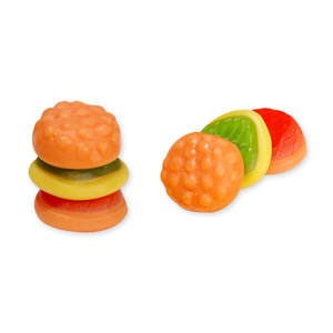 Bonbons <span class=keywords><strong>Halal</strong></span> Lechao, bonbons personnalisés avec logo, forme de <span class=keywords><strong>mini</strong></span>-<span class=keywords><strong>hamburger</strong></span>, mélange de bonbons fruités, bonbons gélifiés à la saveur fruitée, en sachet - Product Image 4