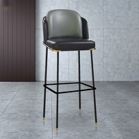 Chaise de bar moderne et minimaliste orange, meuble nordique avec cadre métallique, tabouret de bar en cuir, chaise haute, tabourets de bar, lot de 3