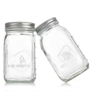 Vente en gros de bocaux de stockage dans la cuisine bocal en verre de 4oz 8oz 12oz 16oz fournisseur bocaux Mason à large ouverture avec couvercle - Product Image 2