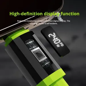 Cavo USB C 3in1 RGB LED 66W 6A Ricarica Rapida in Rame Puro Intrecciato in Nylon con Luce Respirante per iPhone <span class=keywords><strong>Samsung</strong></span> Auto <span class=keywords><strong>Computer</strong></span> 1M 2M - Product Image 3