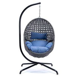 Chaise d'oscillation de Patio <span class=keywords><strong>en</strong></span> <span class=keywords><strong>osier</strong></span> de loisirs de chaise d'<span class=keywords><strong>oeuf</strong></span> de rotin accrochant extérieur - Product Image 2