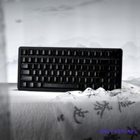 XVX Keycaps Full Set Black Side-Engraved Semi-Translucent Cherry Profile Ceramic Keycaps for Magnetic Switch Keyboards for Gift