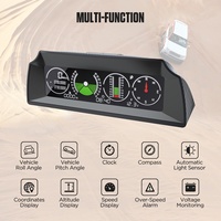AUTOOL X90 GPS Vitesse PMH KMH Inclinomètre Boussole de voiture HUD Angle d'inclinaison Protractor Horloge Latitude Longitude