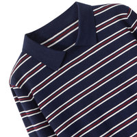 Pull en tricot à col polo rayé pour femme, mélange de laine, manches longues, coupe courte, style preppy décontracté, 3 options de couleurs
