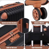 Nouvel ensemble de bagages de luxe 5 pièces en ABS/PC, sacs de voyage rigides grande capacité pour hommes et femmes
