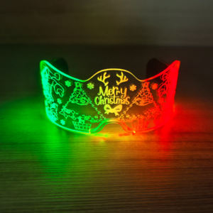 新着クリスマスパーティーLEDライトアップハーフフェイステクノロジーメガネ変色メガネコンサート - Product Image 1