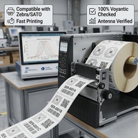 IP65 UHF RFID Etiket 50x50mm U8/U9 Uzun Menzilli 10M Yapışkanlı Depo Raf Takip Etiketi Yazdırılabilir Akıllı Etiket Rulosu