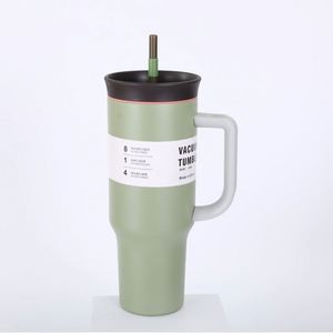 Vaso Térmico de Acero Inoxidable de 40 oz con Logotipo Personalizado, Asa y Pajita, Aislado, Moderno, para Viajes, Café, Bebidas Frías, Regalo Promocional - Product Image 6