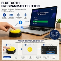 Botón de Teclado HID Programable con Bluetooth Inalámbrico para Control de Atajos de PC, para Juegos, Clases y Juegos Interactivos
