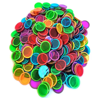 Jetons de bingo magnétiques 2025, compteurs transparents, jetons de jeu de comptage - Marqueurs mathématiques en plastique transparent pour la salle de classe - Couleurs mélangées