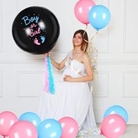 36 pouces Latex sexe révéler ballon garçon fille noir bleu rose ballons pour bébé douche fête décoration