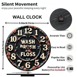 Round Wooden Wall <b>Clock</b> Vintage Nordic <b>Silent</b> Home Interior Living Room Bedroom Wall <b>Clock</b> 25x25CM - Product Image 6