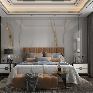 Adesivo Murale in PET PVC Effetto Marmo Dorato Naturale Extra Spesso 2,6mm, Impermeabile e Ignifugo, Autoadesivo per Decorazione Hotel e Villa - Product Image 1