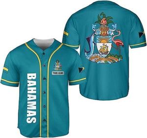 Drapeau des Bahamas personnalisé conçu uniforme de Baseball pour hommes impression à la demande sublimation maillot des Bahamas bas prix vendre en vrac maillots - Product Image 1