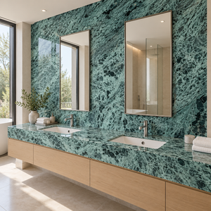 Dalles de marbre vert Bulgari de haute qualité, pierre naturelle, grandes dalles pour villa, hôtel, comptoir de cuisine, revêtement mural, sol - Product Image 6